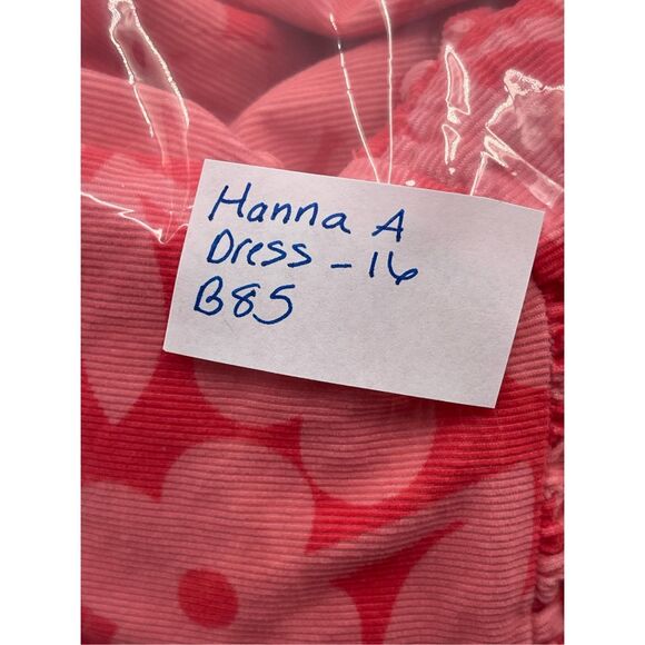 Hanna Andersson Kids Girls Dress Size 16 Pink Floral Corduroy 3/4 Sleeve - Picture 13 of 13